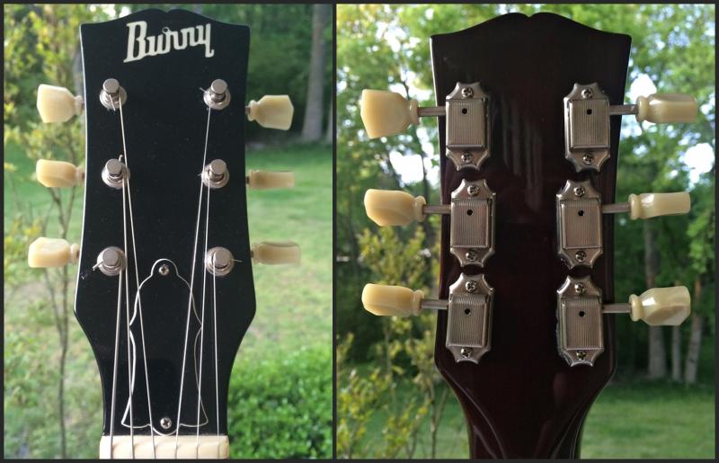 Vintage 1980s 1970s Burny Les Paul headstock