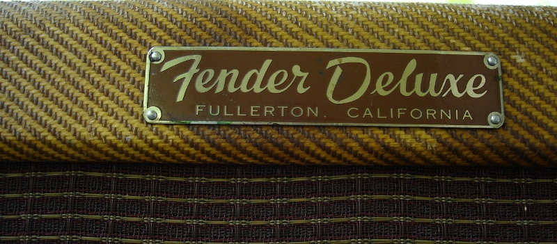 1959 Fender Narrow Panel Tweed Deluxe Amp Logo